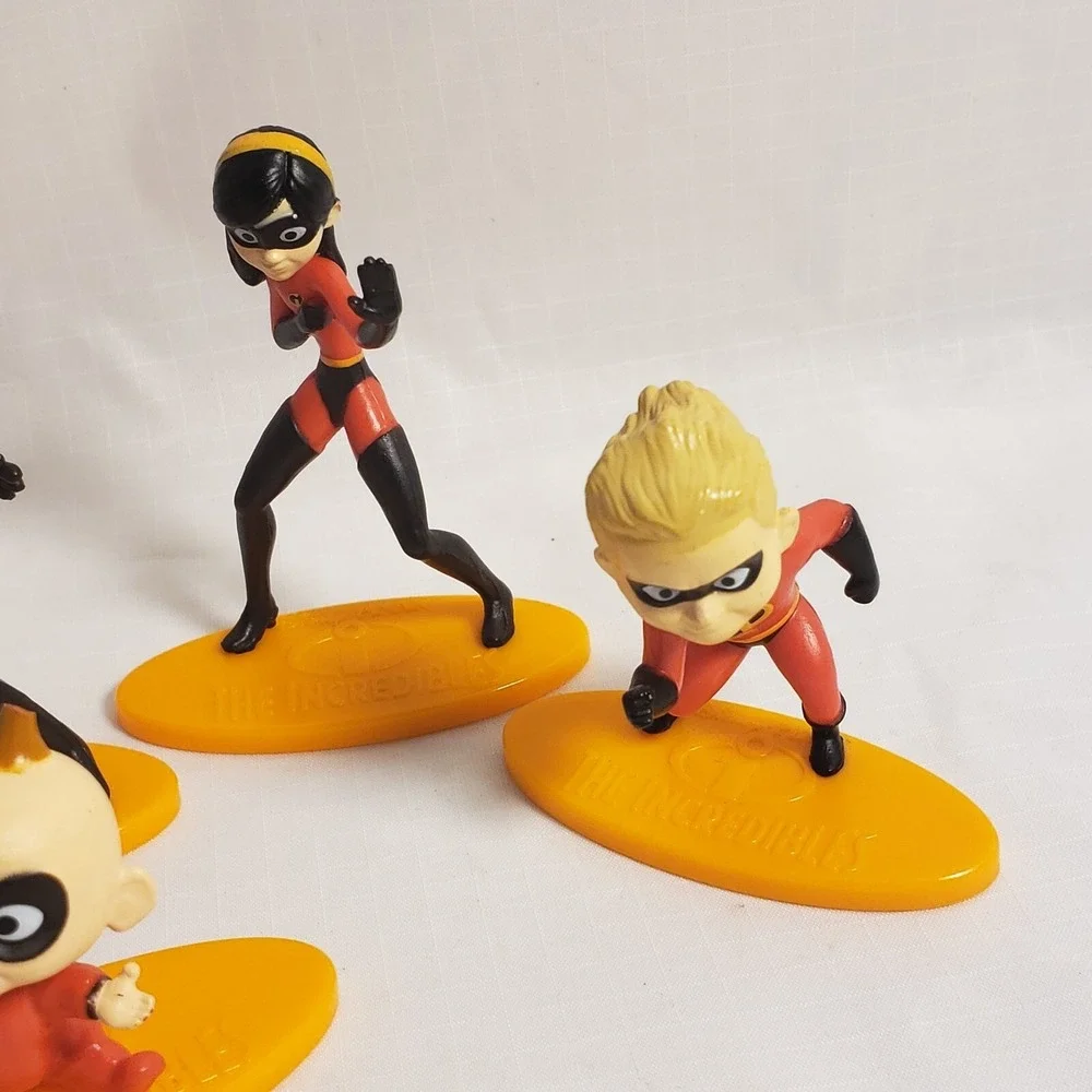 Lot (5) Disney Pixar Incredibles Family Mini Figures Cake Toppers 1.5